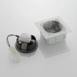 Lámpara de pared LED empotrable Pordis, IP65, redonda