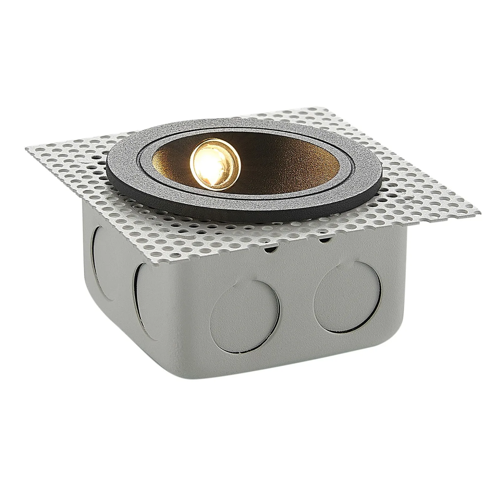 Lámpara de pared LED empotrable Pordis, IP65, redonda