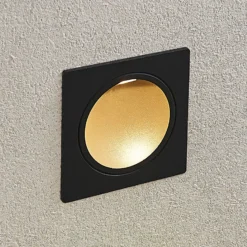 Lámpara de pared LED empotrable Pordis, IP65, angular