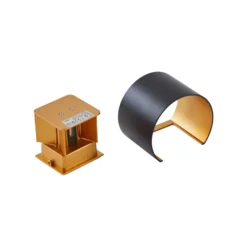Lámpara de pared LED para exteriores Nivar de Lindby, redonda, negro/dorado,