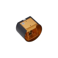 Lámpara de pared LED para exteriores Nivar de Lindby, redonda, negro/dorado,