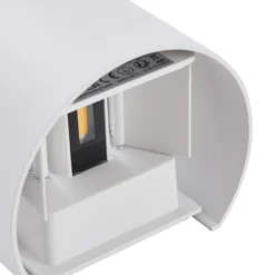Lámpara de pared LED para exteriores Nivar de Lindby, redonda, blanca, de