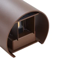Lámpara de pared LED para exteriores Nivar de Lindby, redonda, óxido, metal,
