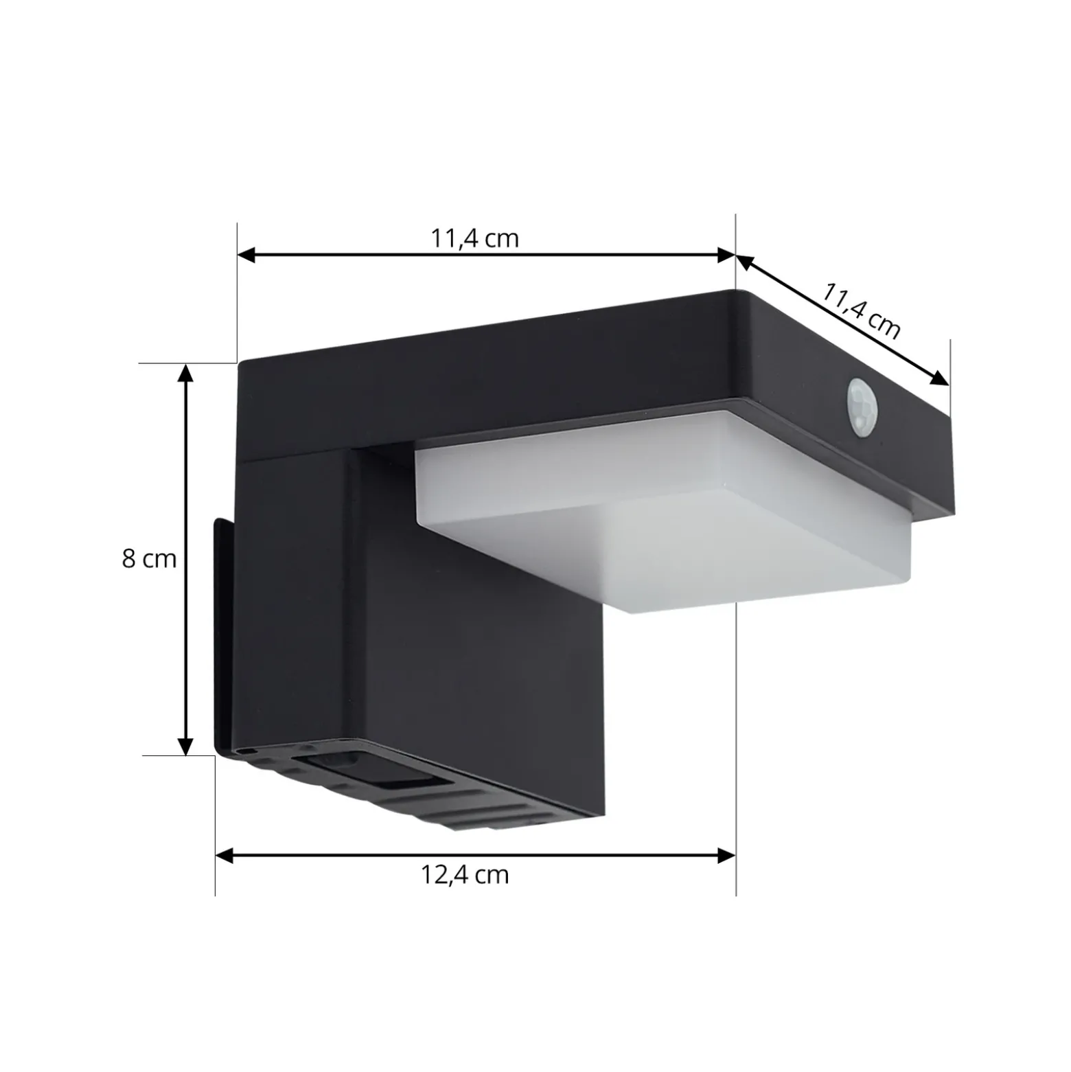 Lámpara de pared solar LED Eleazar de Lindby, negra, con sensor, atenuable