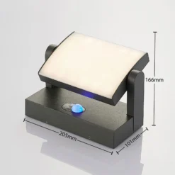 Lámpara de pared solar LED Lindby Sherin, color antracita, con sensor, IP54