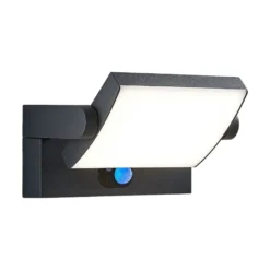 Lámpara de pared solar LED Lindby Sherin, color antracita, con sensor, IP54