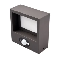 Lámpara de pared solar LED Mahra de Lucande, antracita, metal, sensor