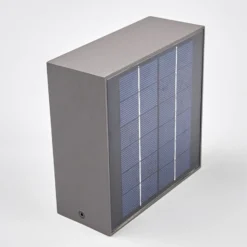 Lámpara de pared solar LED Mahra de Lucande, antracita, metal, sensor