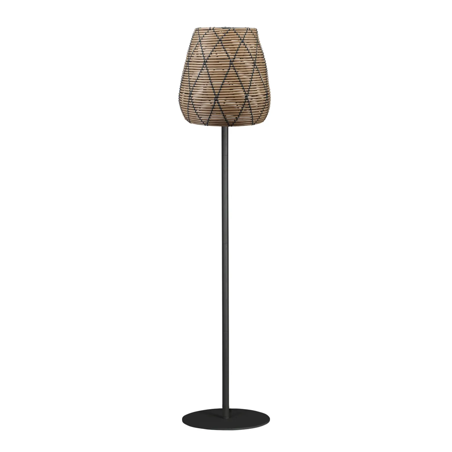 Lámpara de patio PR Home Agnar Lollo, gris, aspecto ratán, 154cm