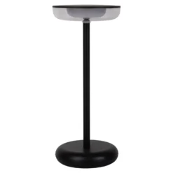 Lámpara de patio recargable LED Pasi negro altura 26cm tacto metal