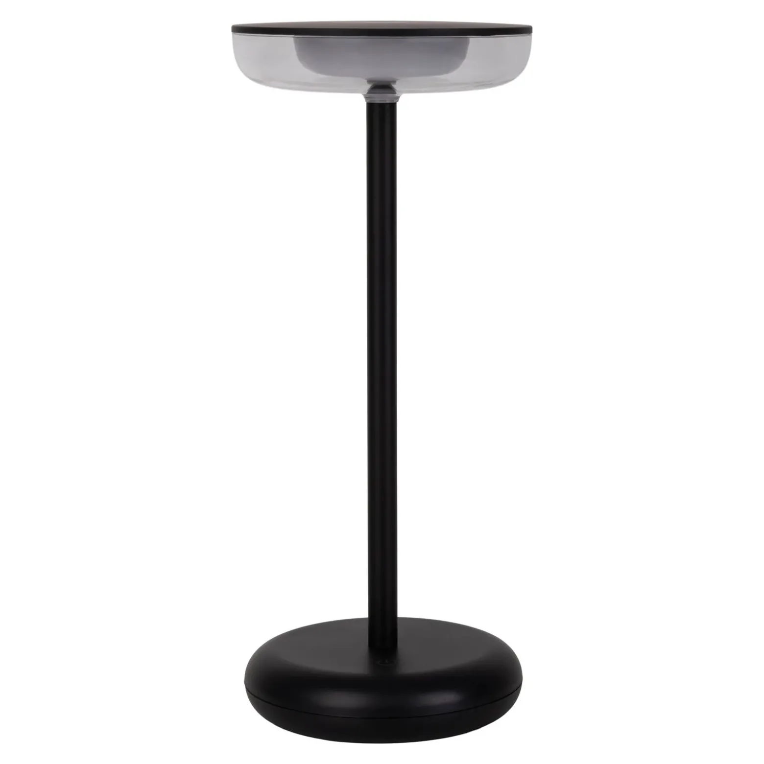 Lámpara de patio recargable LED Pasi negro altura 26cm tacto metal