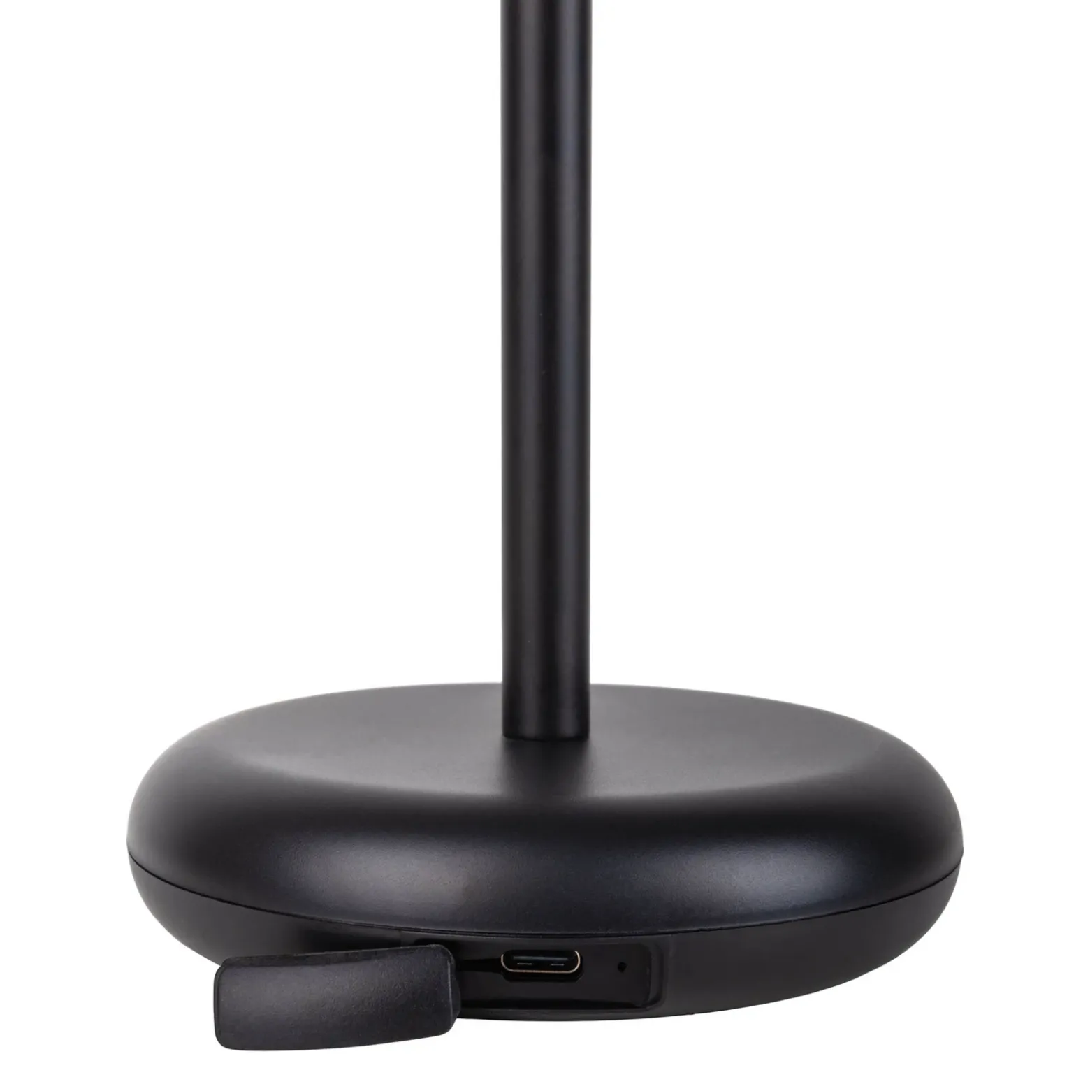 Lámpara de patio recargable LED Pasi negro altura 26cm tacto metal