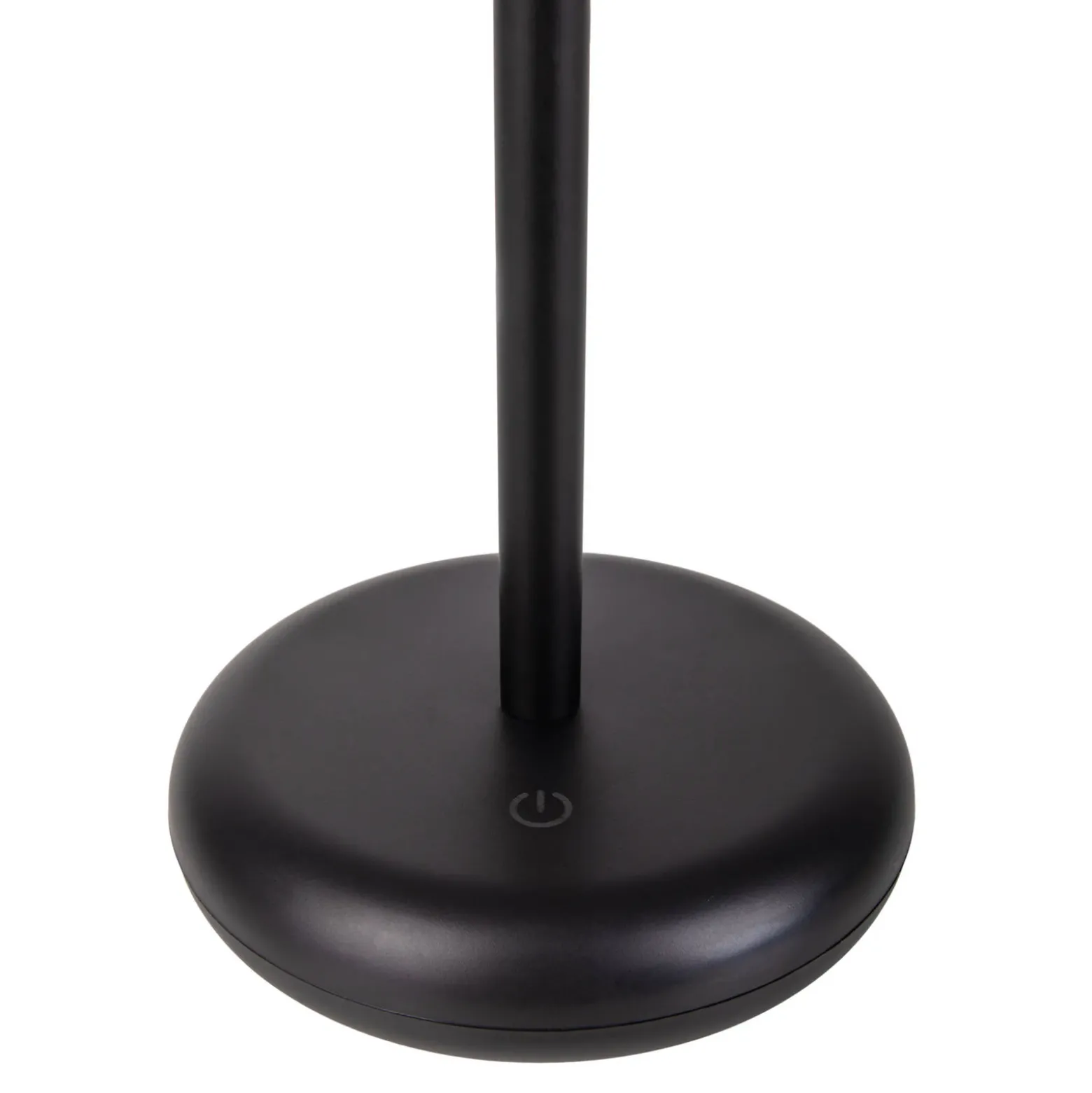 Lámpara de patio recargable LED Pasi negro altura 26cm tacto metal