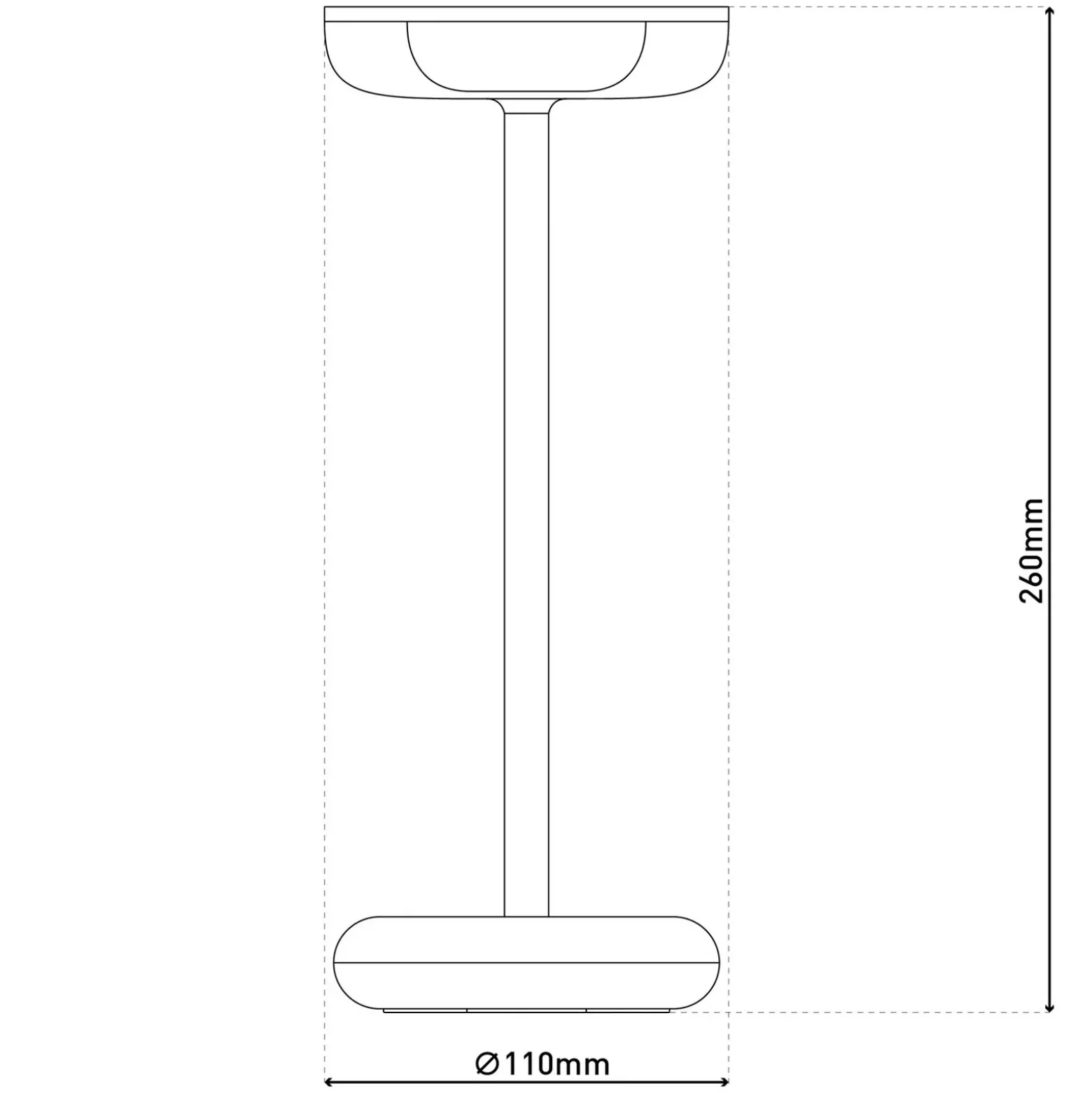 Lámpara de patio recargable LED Pasi negro altura 26cm tacto metal