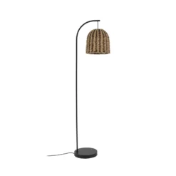 Lámpara de pie exterior Lindby Taryn, marrón, plástico, IP44, 172 cm