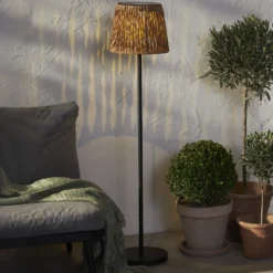 Lámpara de pie LED Cesta 127cm marrón/negro plástico/metal