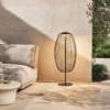 Lámpara de pie LED exterior Lucande Richi, negra, altura 90 cm, IP44