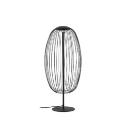 Lámpara de pie LED exterior Lucande Richi, negra, altura 90 cm, IP44