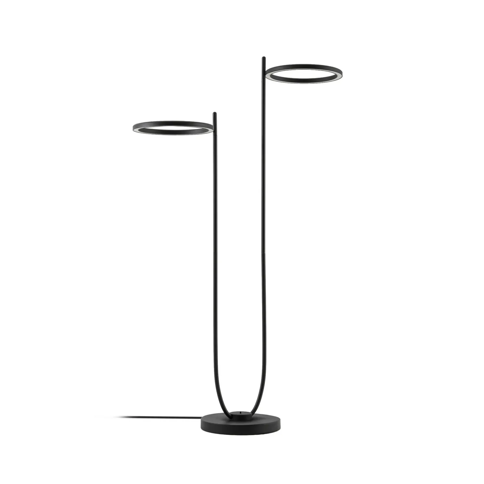 Lámpara de pie LED exterior Lucande Sylvara, negra, CCT, 2 luces