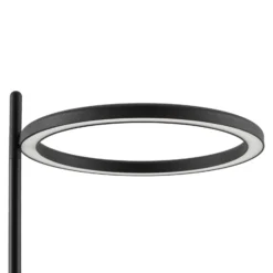 Lámpara de pie LED exterior Lucande Sylvara, negra, CCT, 2 luces
