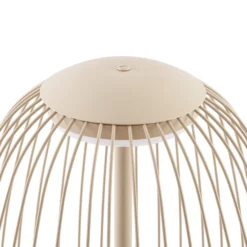 Lámpara de pie LED exterior Lucande Richi, color beige, altura 90 cm, IP44