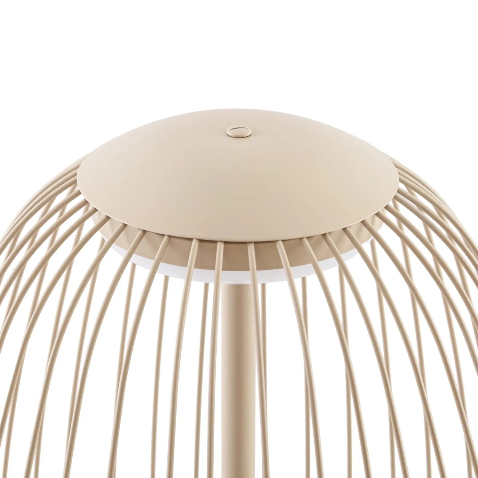 Lámpara de pie LED exterior Lucande Richi, color beige, altura 90 cm, IP44