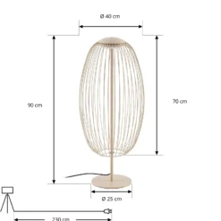 Lámpara de pie LED exterior Lucande Richi, color beige, altura 90 cm, IP44
