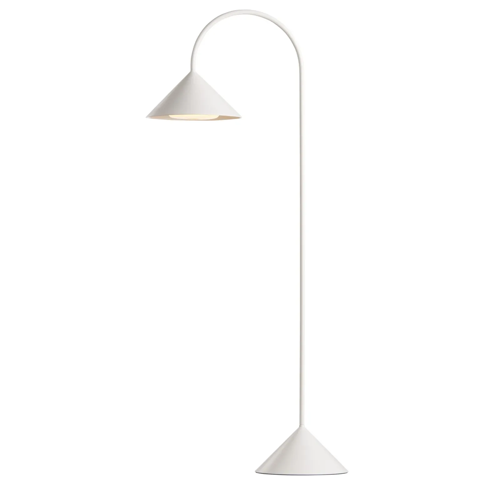 Lámpara de pie LED FRANDSEN Grasp, blanca, altura 72 cm, metal