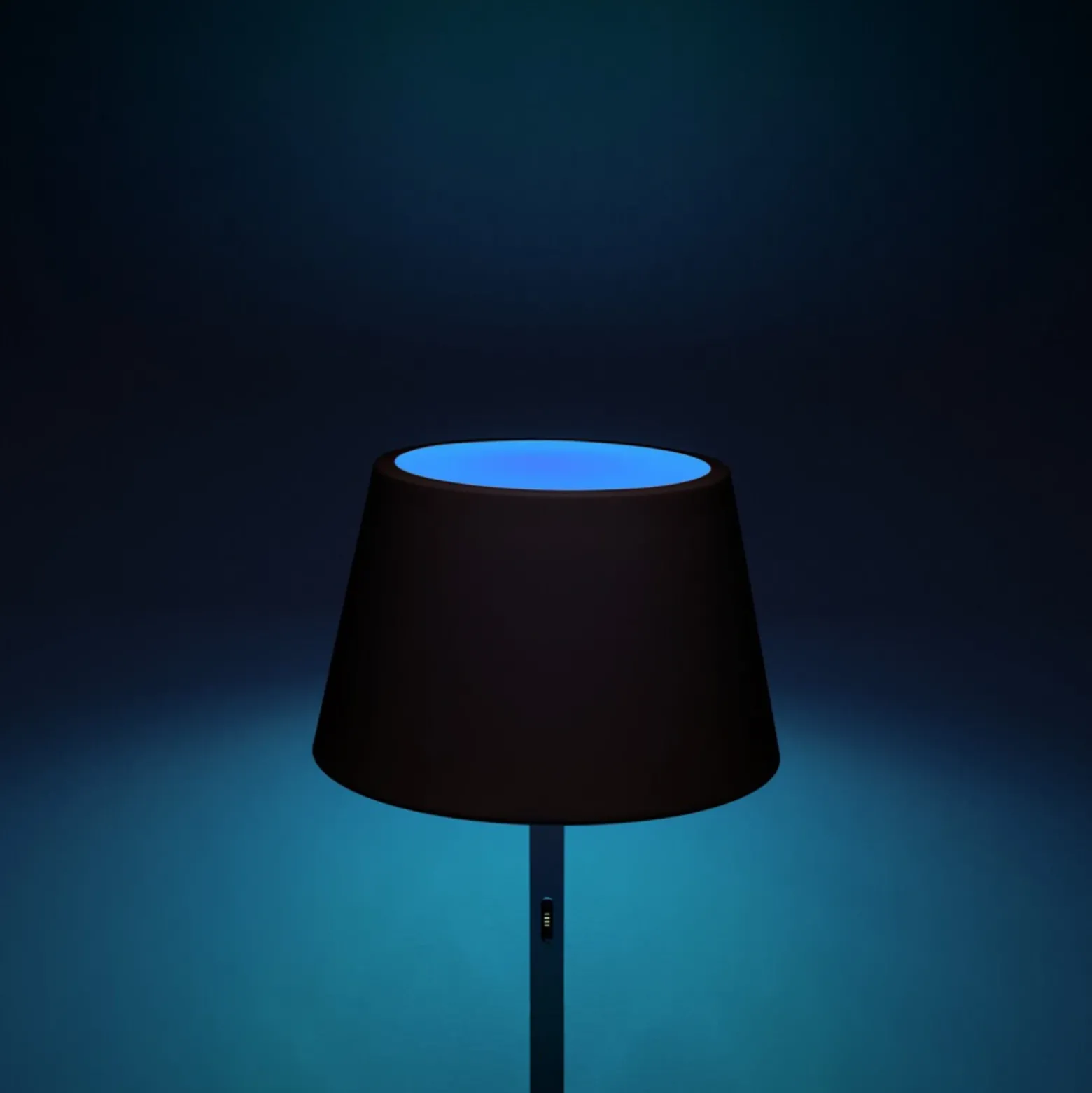 Lámpara de pie LED Pomezia para exterior USB negro