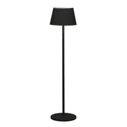Lámpara de pie LED Pomezia para exterior USB negro