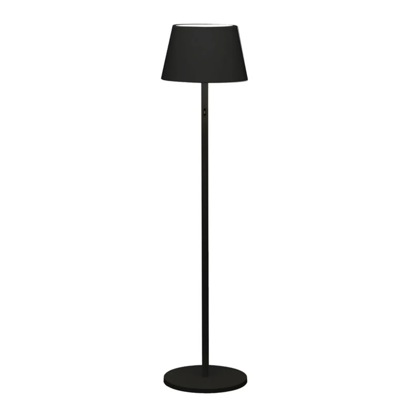 Lámpara de pie LED Pomezia para exterior USB negro