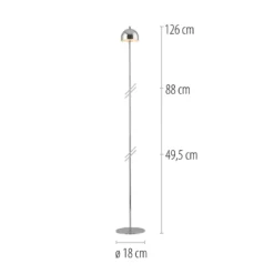 Lámpara de pie LED recargable Bellis cromada de Schöner Wohnen, IP54, 3000 K