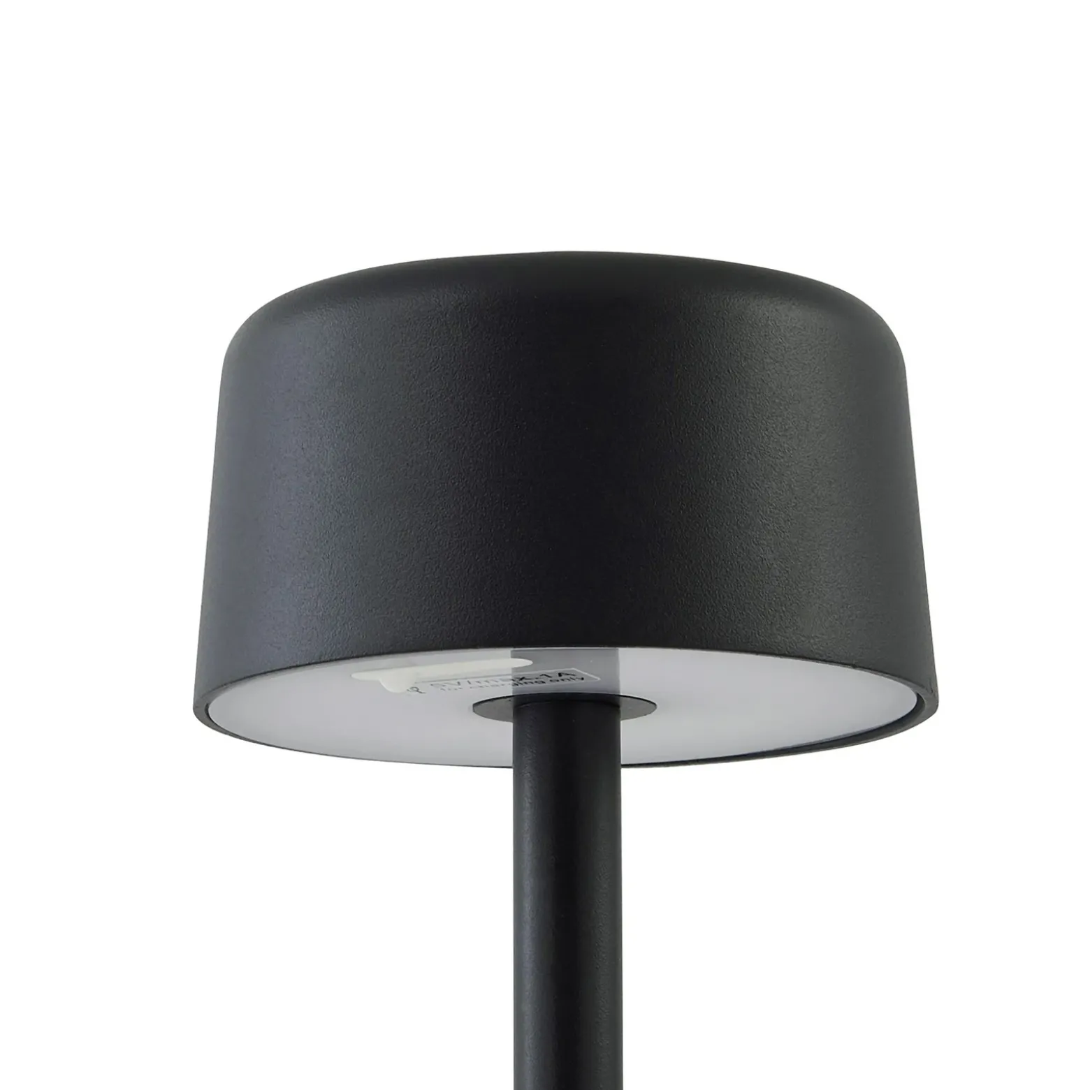 Lámpara de pie LED recargable Isason de Lindby, negra, aluminio, Ø 11 cm