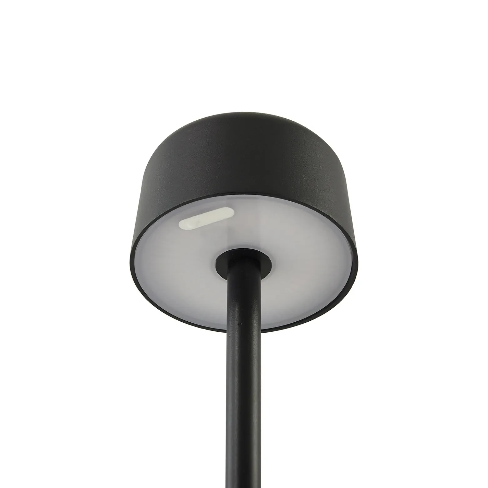 Lámpara de pie LED recargable Isason de Lindby, negra, aluminio, Ø 11 cm