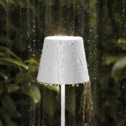 Lámpara de pie LED recargable Nuindie IP54 120 cm redonda USB-C blanco