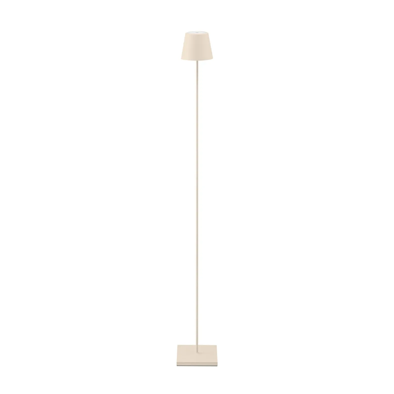 Lámpara de pie LED recargable Nuindie IP54 120 cm redonda USB-C dune beige