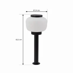 Lámpara de pie Orfeas de Lindby, blanco/negro, aluminio, Ø 24 cm