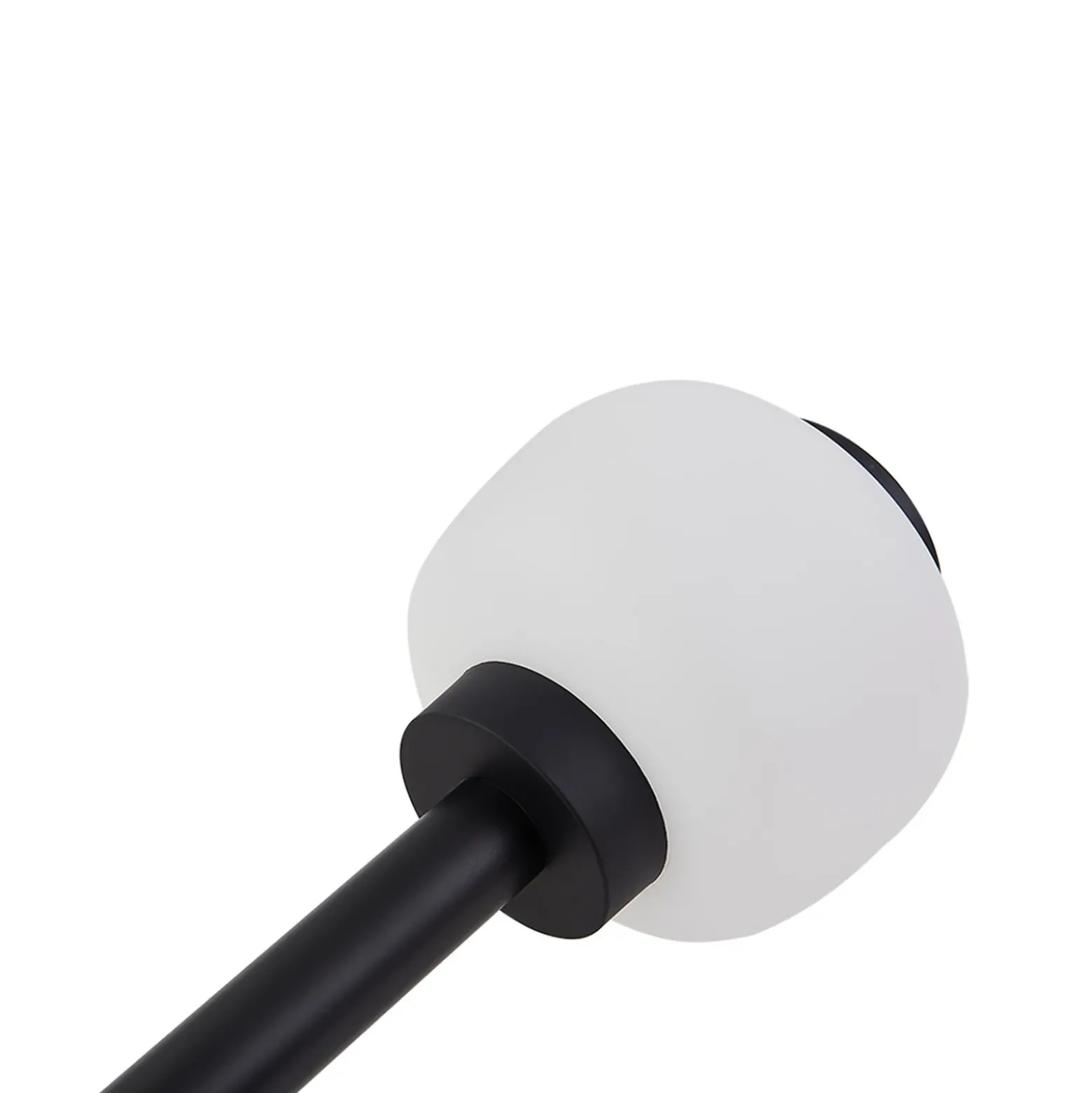 Lámpara de pie Orfeas de Lindby, blanco/negro, aluminio, Ø 24 cm