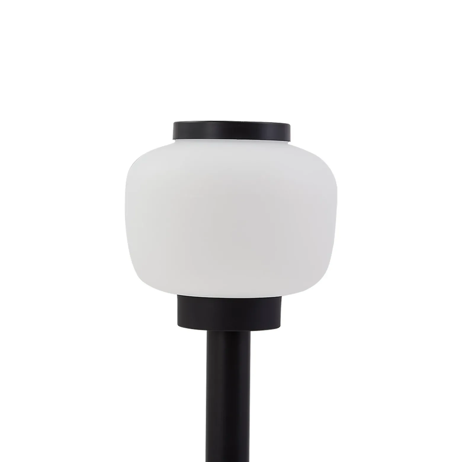 Lámpara de pie Orfeas de Lindby, blanco/negro, aluminio, Ø 24 cm