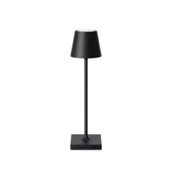 Lámpara de sobremesa recargable LED de bolsillo Nuindie, negra, IP54, atenuable