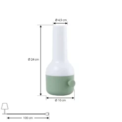Lámpara de sobremesa recargable Lindby LED para exteriores Isaline, verde,