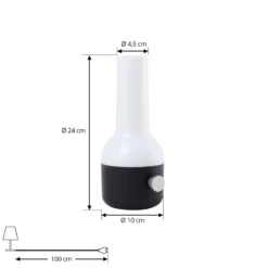 Lámpara de sobremesa recargable Lindby LED para exteriores Isaline, negra,