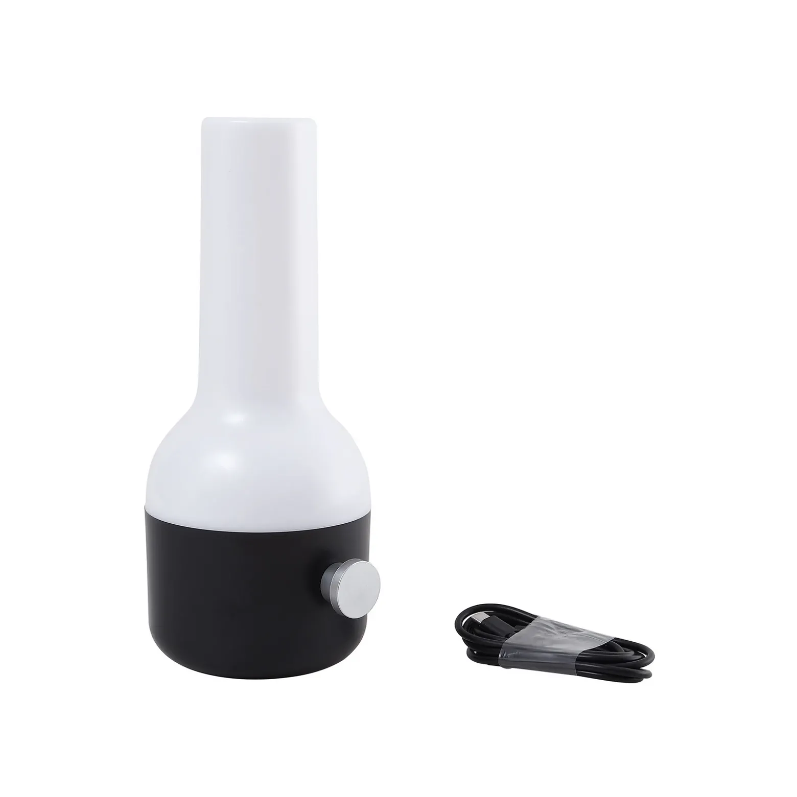 Lámpara de sobremesa recargable Lindby LED para exteriores Isaline, negra,