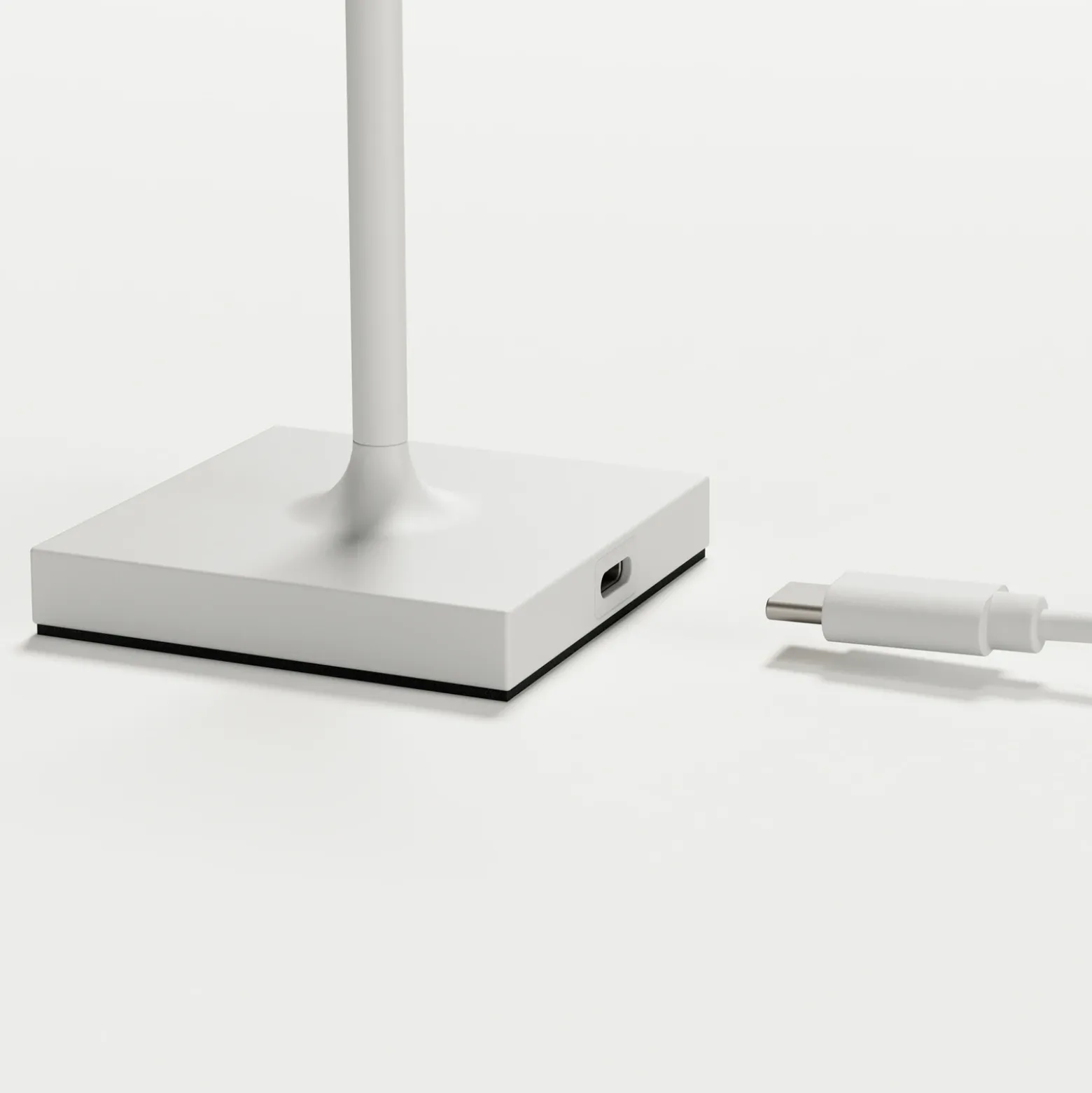 Lámpara de sobremesa recargable LED de bolsillo Nuindie, blanca, IP54, atenuable