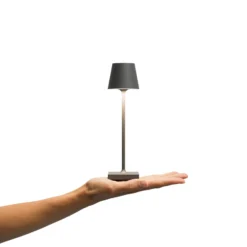Lámpara de sobremesa recargable LED de bolsillo Nuindie, grafito, IP54,