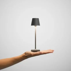 Lámpara de sobremesa recargable LED de bolsillo Nuindie, grafito, IP54,
