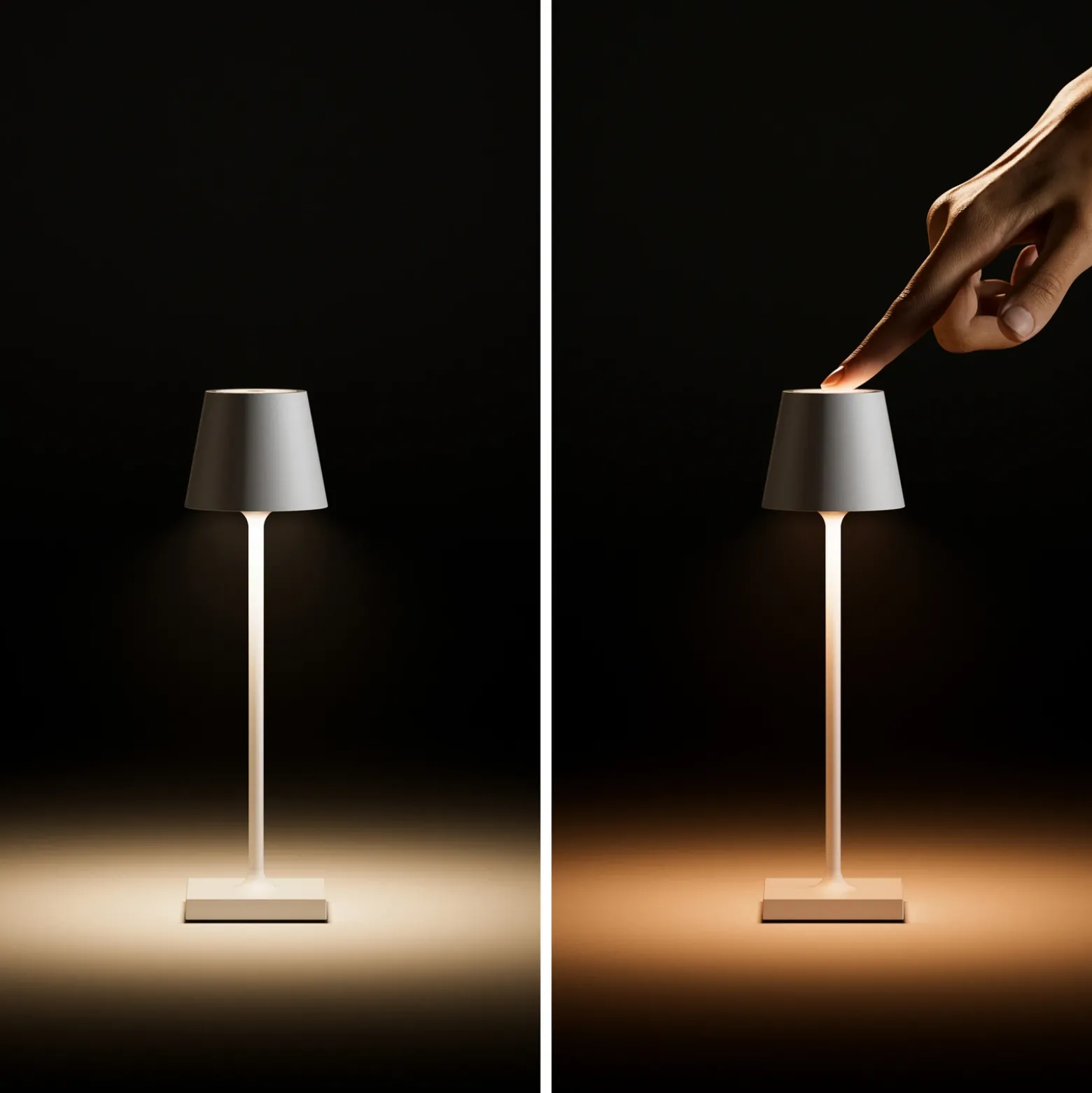 Lámpara de sobremesa recargable LED de bolsillo Nuindie, verde salvia, IP54,
