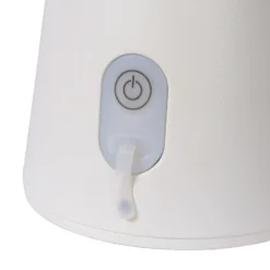 Lámpara de sobremesa recargable La Donna LED, blanca, aluminio, atenuable