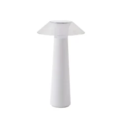 Lámpara de sobremesa recargable de LED Lindby Gomba, blanca, atenuable