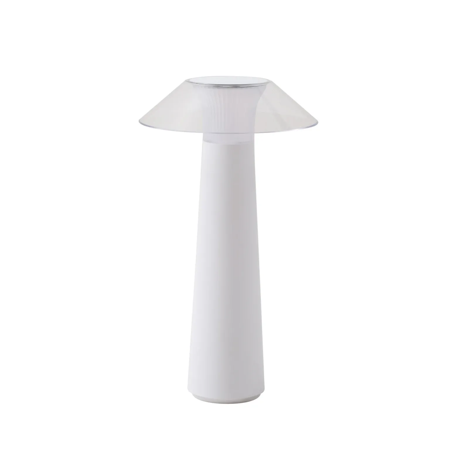 Lámpara de sobremesa recargable de LED Lindby Gomba, blanca, atenuable
